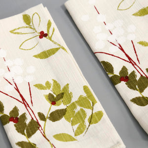 Holiday Botanical Napkins / Set of 4