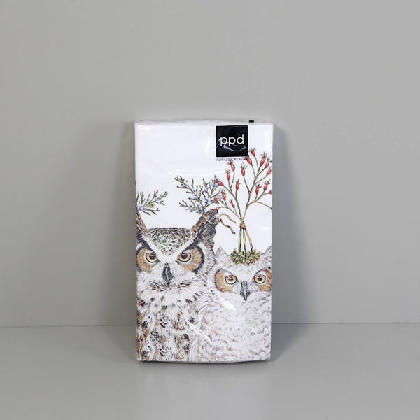 Vicki Sawyer Paper Guest Towel Napkins / Holiday Hoot