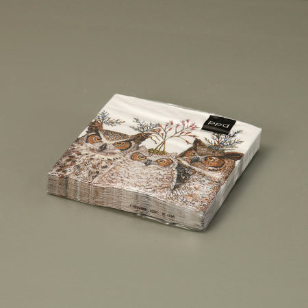 Vicki Sawyer Paper Cocktail Napkins / Holiday Hoot