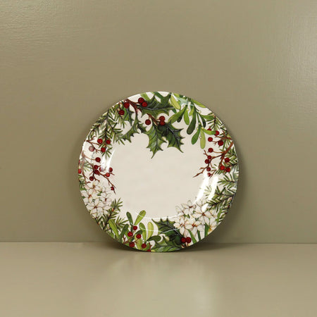 Holly & Berries Bamboo Christmas Dinner Plate
