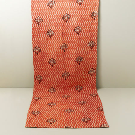 Ichcha Block Print Runner / Omelia Coral 16" x 90"