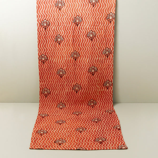 Ichcha Block Print Runner / Omelia Coral 16" x 90"