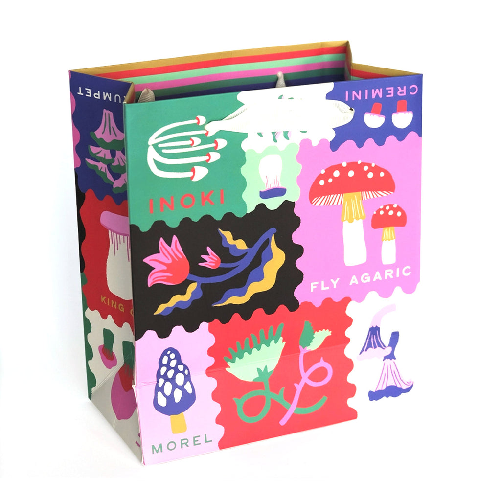 Designer Gift Bag / Patchwork Mushrooms