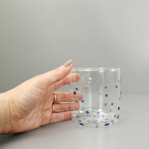 Indigo Dots Votive Holder