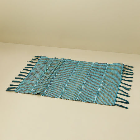 Vetiver Placemat / Indigo Stripes