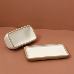 Hand Made Butter Dish / Eggshell