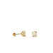 White Opal Gold Gemstone Studs