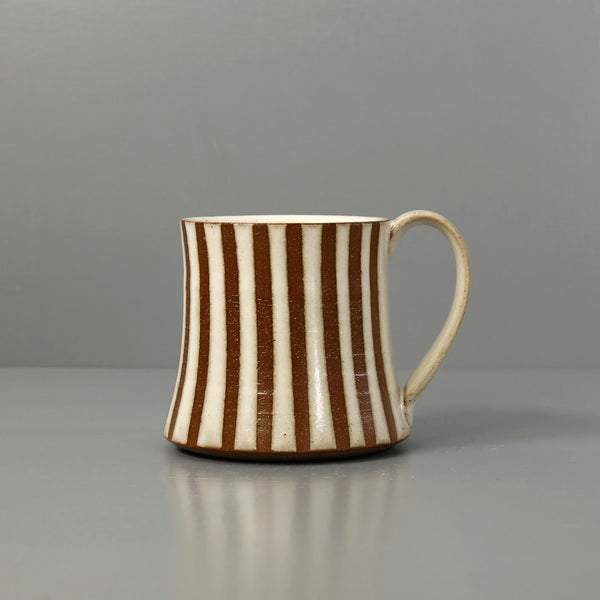 Jeremy Ayers / White & Brown Striped Mug