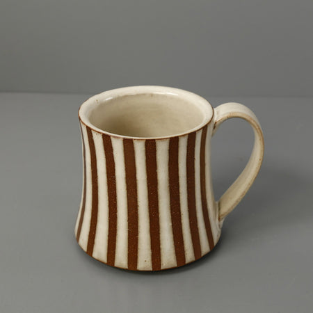Jeremy Ayers / White & Brown Striped Mug