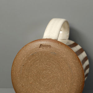 Jeremy Ayers / White & Brown Striped Mug