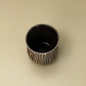 Jube Mini-Handcrafted Porcelain Vase / Brown Stripe