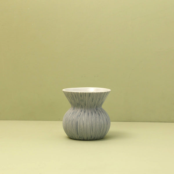Jube Mini-Handcrafted Porcelain Vase / Blue Stripe