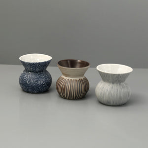 Jube Mini-Handcrafted Porcelain Vase / Brown Stripe