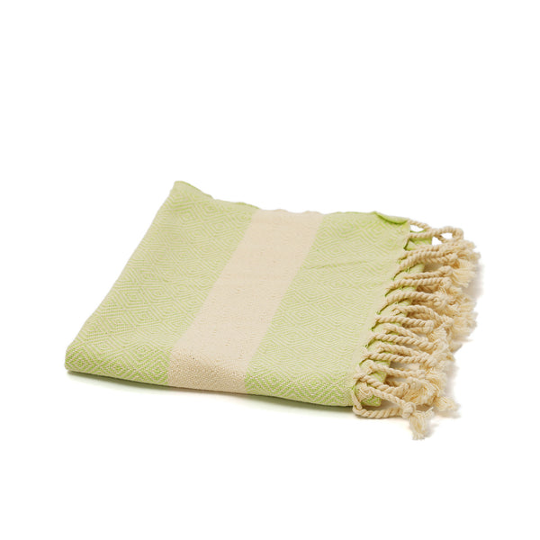 Kalkedon Turkish Cotton Hand Towel / Diamond / Lime