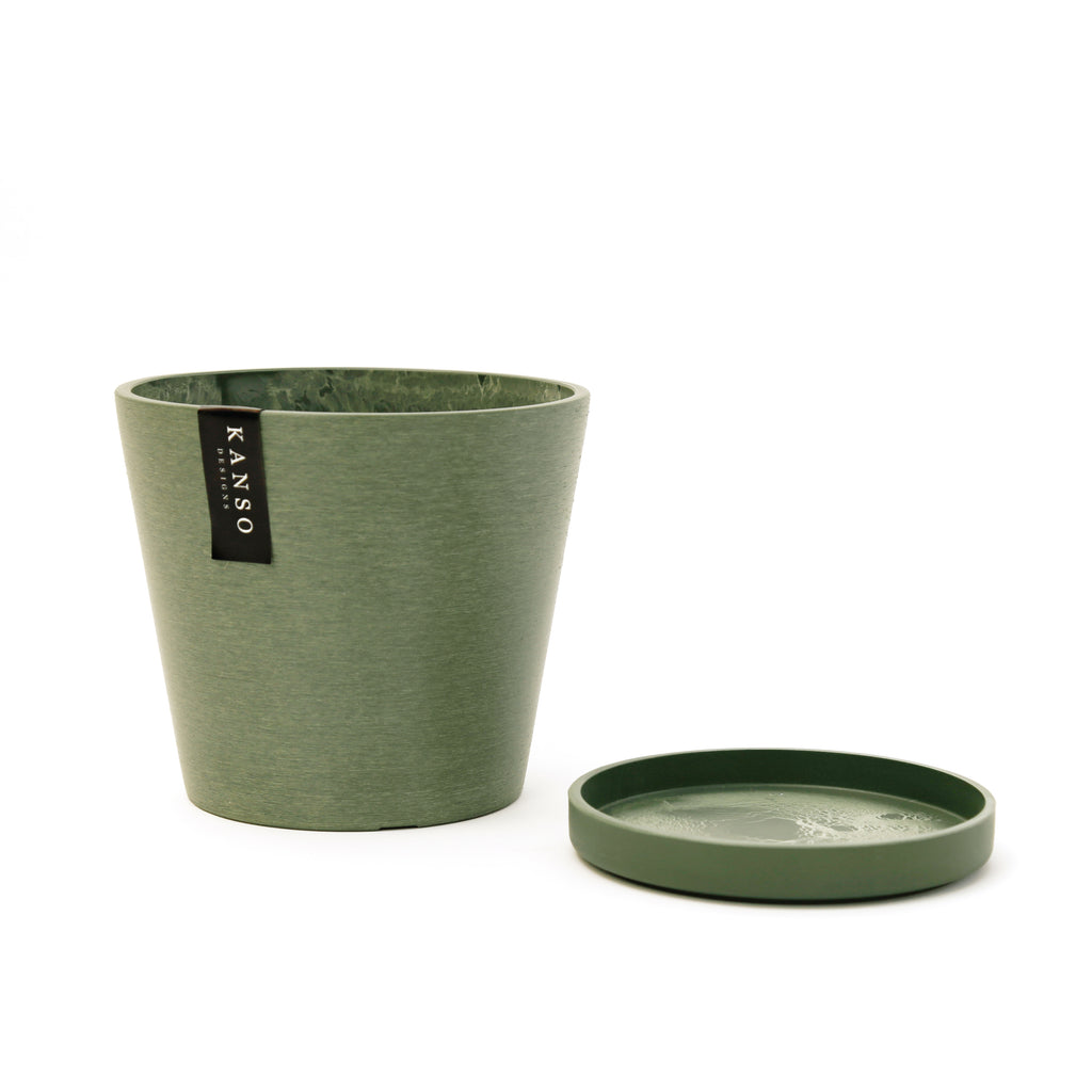 Recycled Tapered Planter 7" / Olive Sage