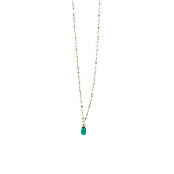 Green Onyx on 14k Gold Fill Necklace / KB306