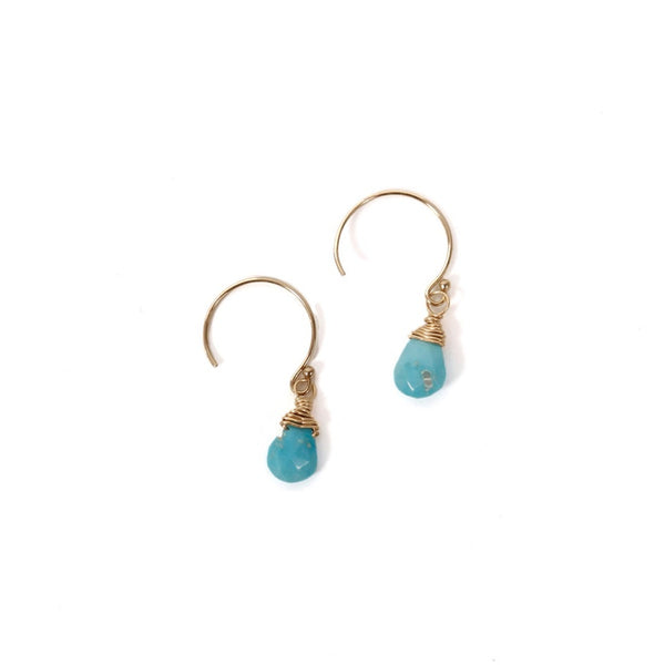Sleeping Beauty Turquoise on 14k Gold Earrings / KB319