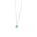 Deep Aqua Chalcedony on Sterling Silver Necklace / KB324