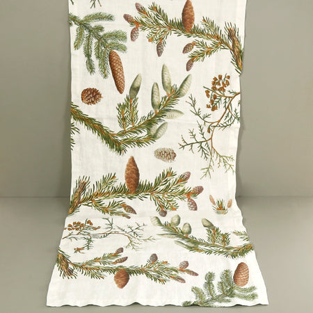 Pine Trees Linen Table Runner 18" x 57"