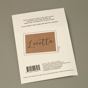 Hester & Cook Paper Place Cards / Kraft White Frame