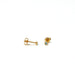 Gold Plated Birthstone Stud Earrings / March / Aquamarine