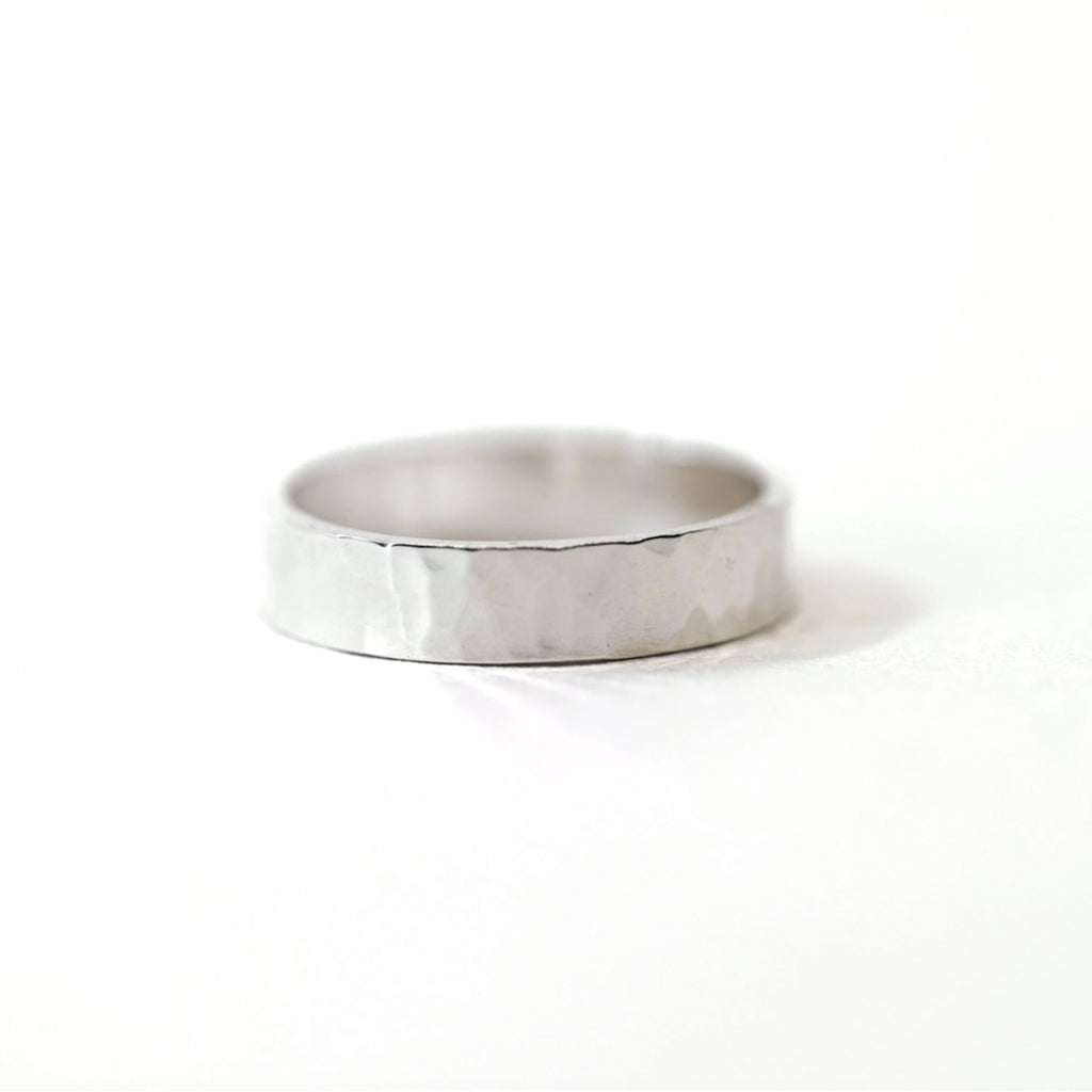 Wide Hammered Sterling Ring