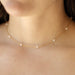 Rose Quartz Drop Choker Necklace / Gold Plate