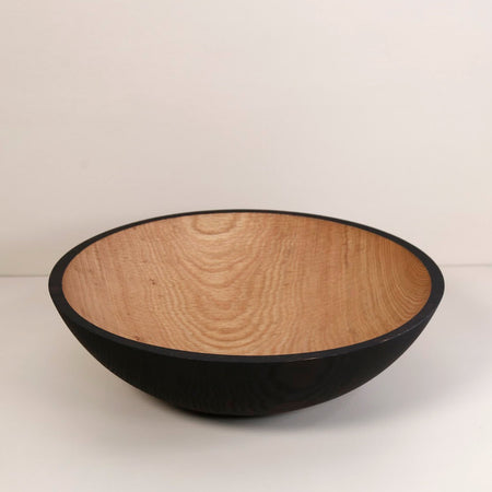 Ebonized Red Oak Wooden Salad Bowl 15"