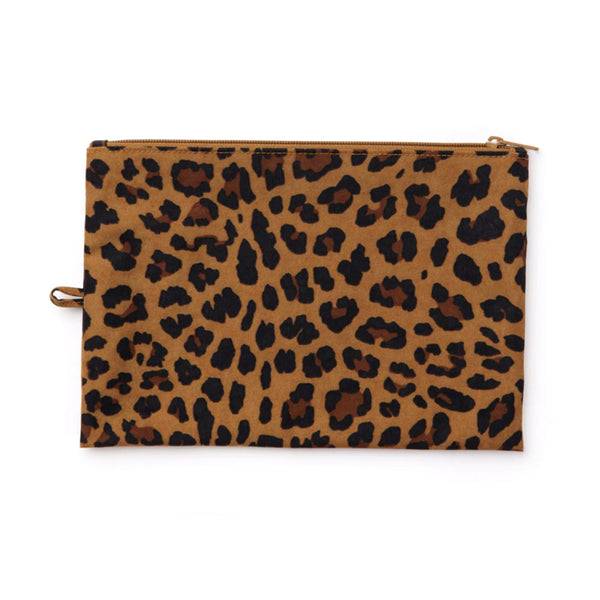 Baggu Flat Large Zip Pouch / Leopard