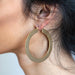 Gold Flat Matte Hoop Earrings / Large