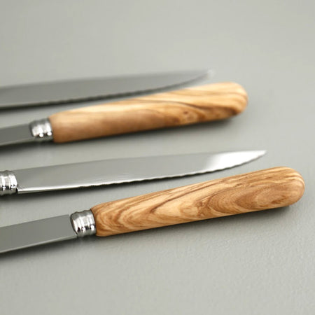 Sabre Lavandou Olive Wood Steak Knife Set / 4pc