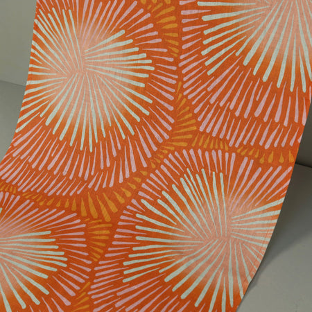 Leila Simon Hayes Table Runner / Burst Coral 18" x 86"