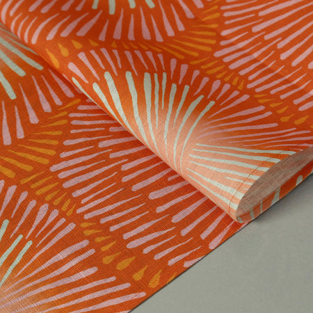 Leila Simon Hayes Table Runner / Burst Coral 18" x 86"