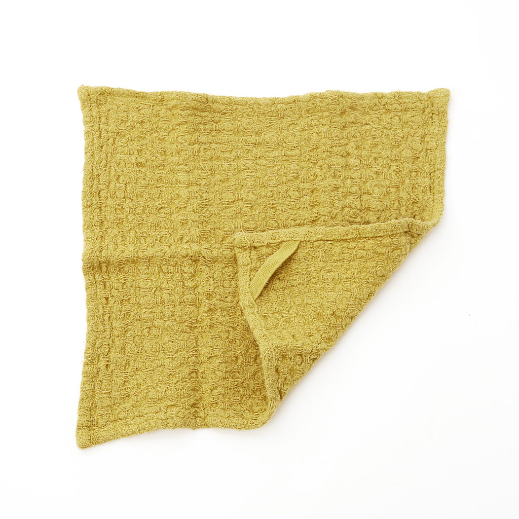 Linen Waffle Washcloth / Lemon Curry
