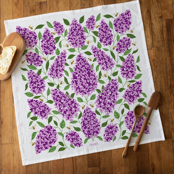 Gingiber Tea Towel / Lilacs