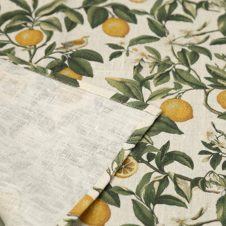 Italian Lemons Linen Table Runner 79"
