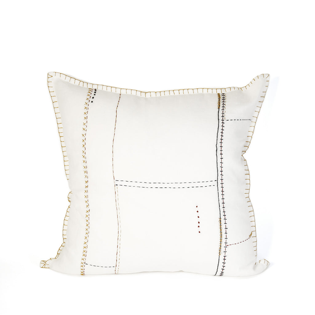 Linen Floret Pillow / Angora