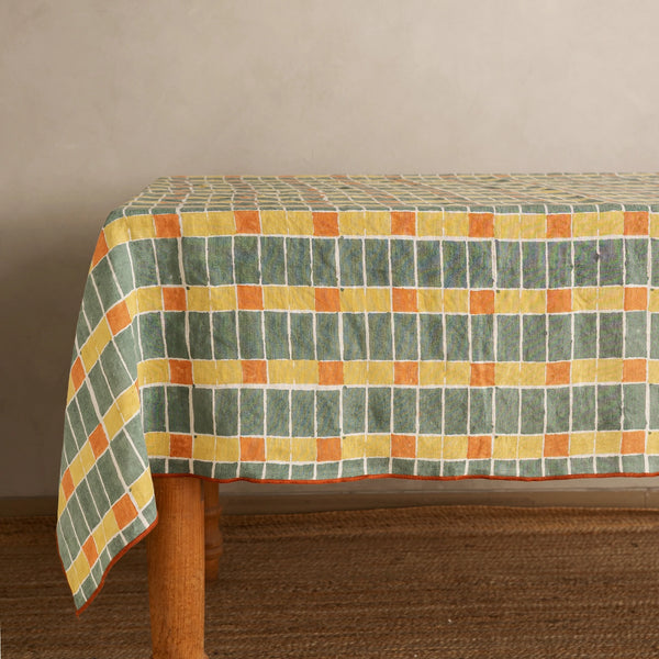 Linen Mosaic Tablecloth