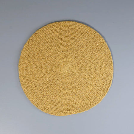 Mabelle Round Cotton Placemat / Mustard