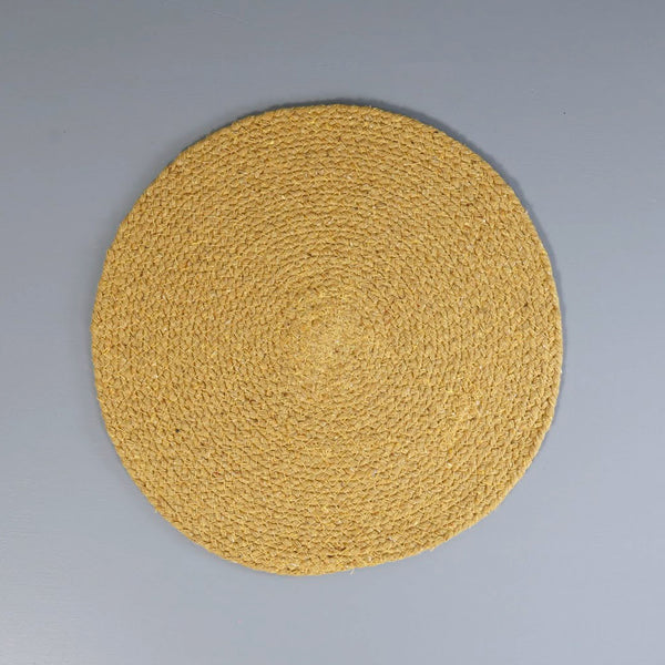 Mabelle Round Cotton Placemat / Mustard