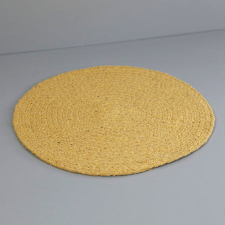 Mabelle Round Cotton Placemat / Mustard
