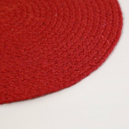 Mabelle Round Cotton Placemat / Red