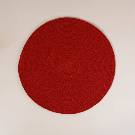 Mabelle Round Cotton Placemat / Red