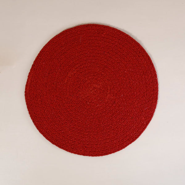 Mabelle Round Cotton Placemat / Red