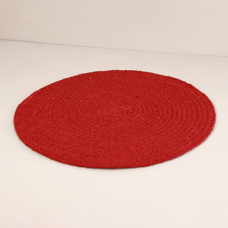Mabelle Round Cotton Placemat / Red