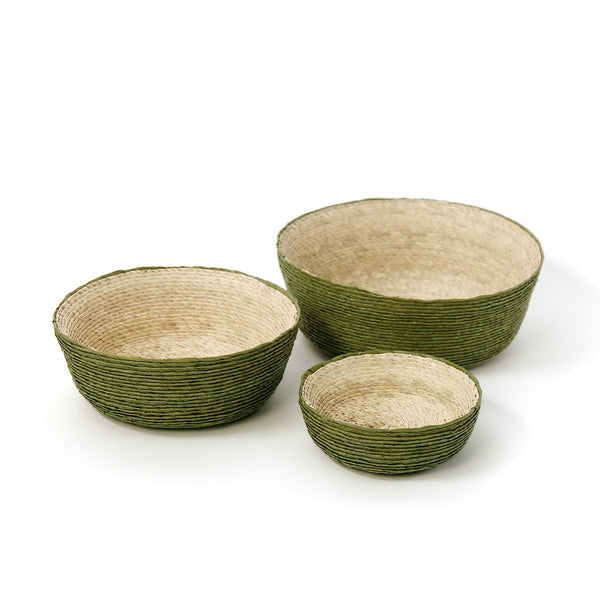 Makaua Palm Leaf Round Baskets / Aceituna