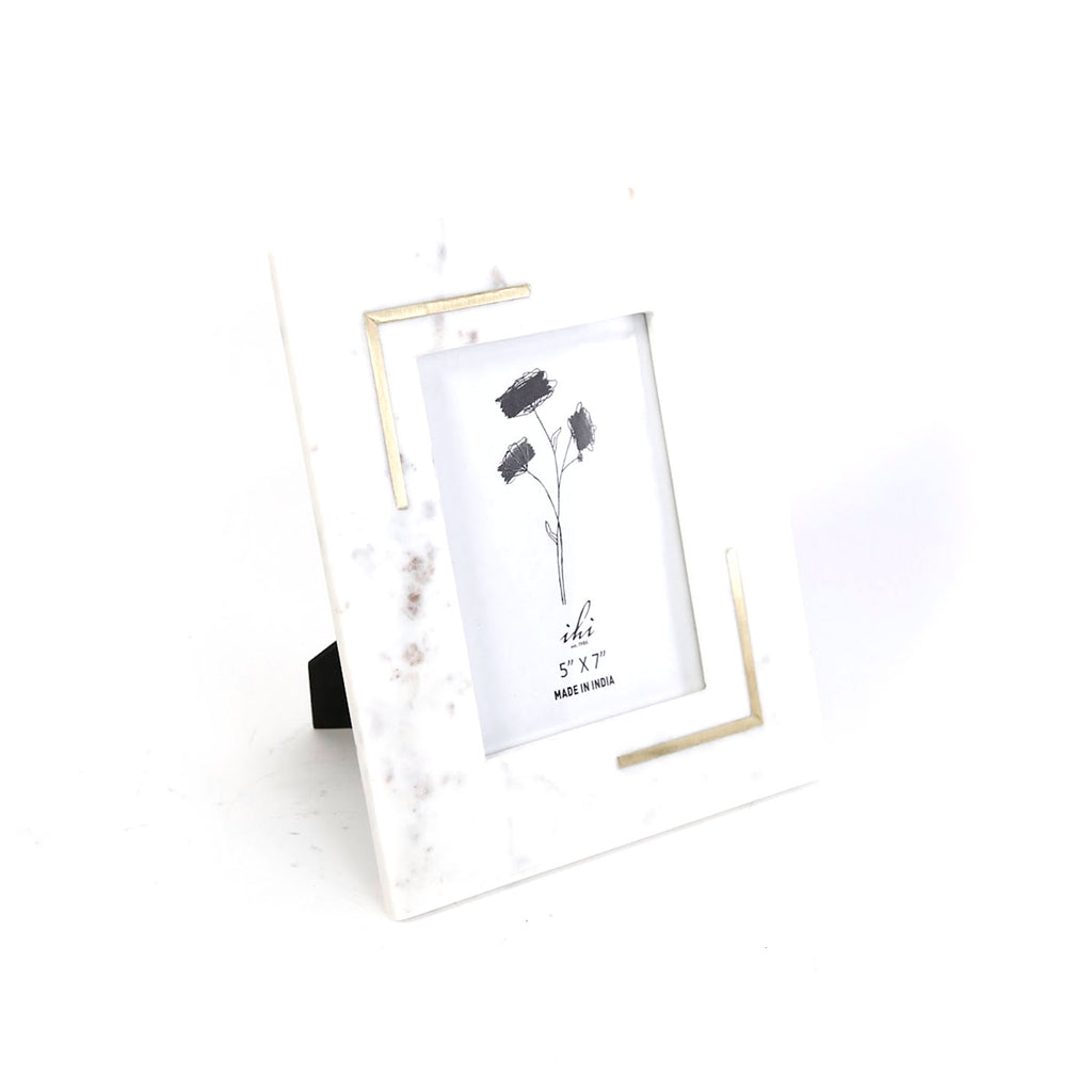 Marble & Brass Corners Picture Frame / 5" x 7"