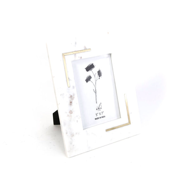 Marble & Brass Corners Picture Frame / 5" x 7"
