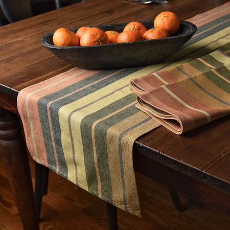 Mayamam Stripe Table Runner / Caramel 12" x 82"