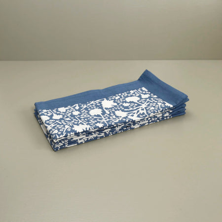 Meadows Bleu Block Print Napkins / Set of 4